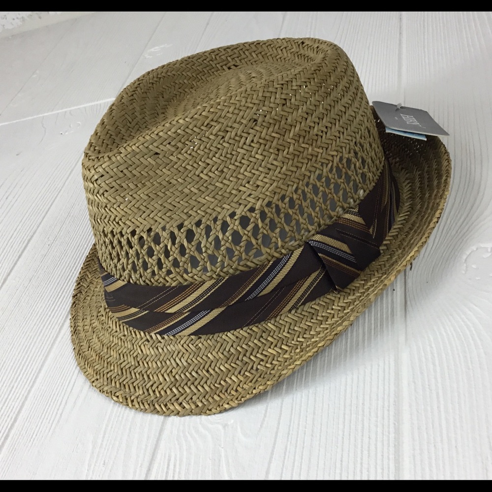 HBY Miami Straw Fedora Hat Sz Med NEW w/ tags